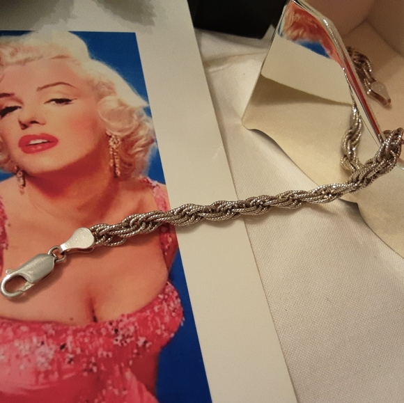 VTG. 1980'S ITALIAN SOLID 925 STERLING DIAMOND CUT ROPE BRACELET 7.5" 12 GRAMS - Picture 14 of 16